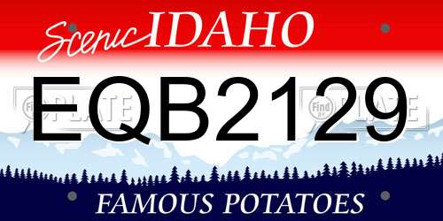 EQB2129 Idaho License Plate
