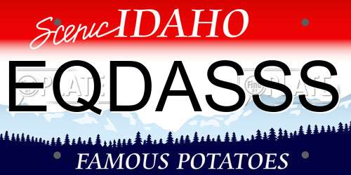 EQDASSS Idaho License Plate
