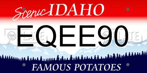 EQEE90 Idaho License Plate