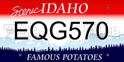 EQG570 Idaho License Plate