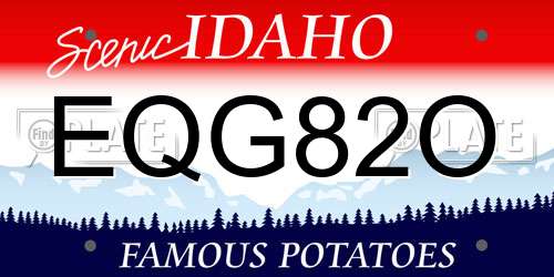 EQG82O Idaho License Plate