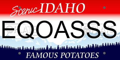 EQOASSS Idaho License Plate