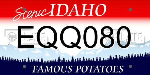 EQQ080 Idaho License Plate