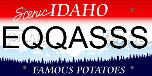 EQQASSS Idaho License Plate