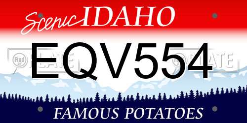 EQV554 Idaho License Plate