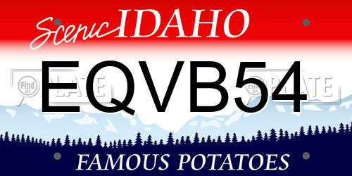 EQVB54 Idaho License Plate