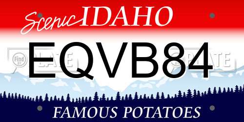 EQVB84 Idaho License Plate