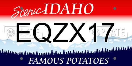 EQZX17 Idaho License Plate
