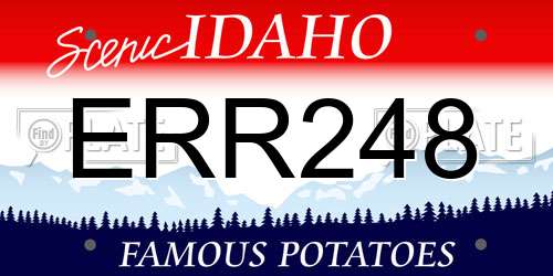 ERR248 Idaho License Plate