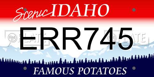 ERR745 Idaho License Plate
