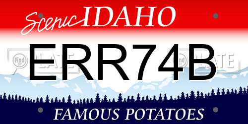 ERR74B Idaho License Plate