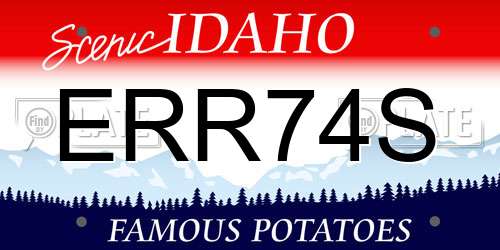ERR74S Idaho License Plate