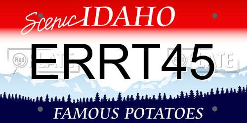 ERRT45 Idaho License Plate