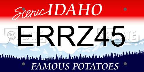 ERRZ45 Idaho License Plate