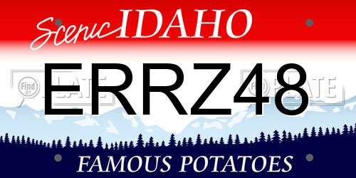 ERRZ48 Idaho License Plate