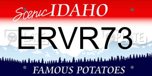 ERVR73 Idaho License Plate