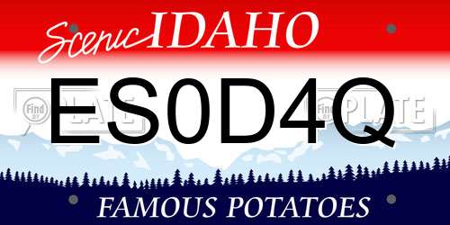ES0D4Q Idaho License Plate