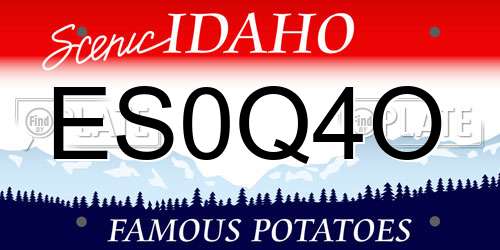 ES0Q4O Idaho License Plate