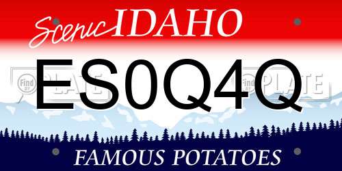 ES0Q4Q Idaho License Plate