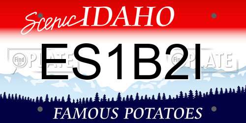 ES1B2I Idaho License Plate