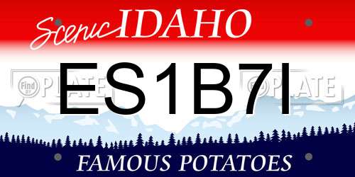 ES1B7I Idaho License Plate