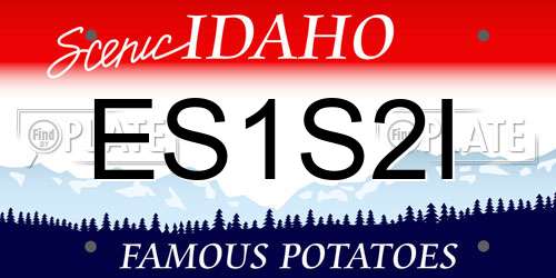 ES1S2I Idaho License Plate