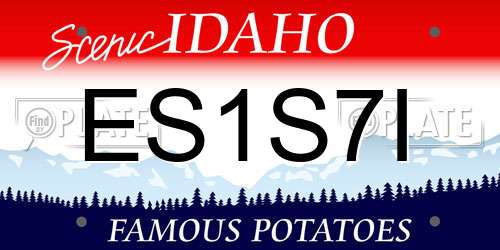 ES1S7I Idaho License Plate