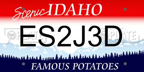 ES2J3D Idaho License Plate