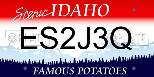 ES2J3Q Idaho License Plate