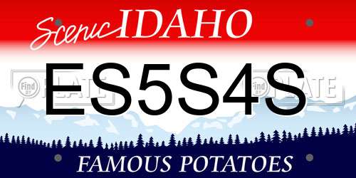 ES5S4S Idaho License Plate