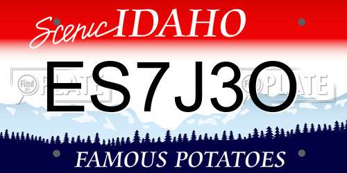 ES7J3O Idaho License Plate