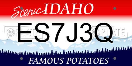 ES7J3Q Idaho License Plate