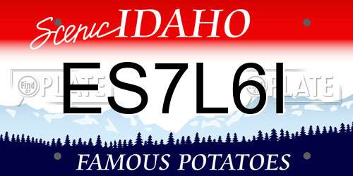 ES7L6I Idaho License Plate