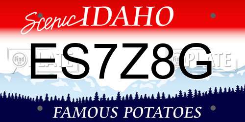 ES7Z8G Idaho License Plate