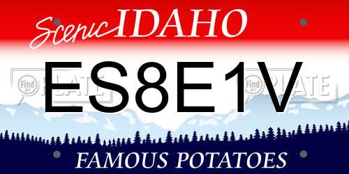 ES8E1V Idaho License Plate