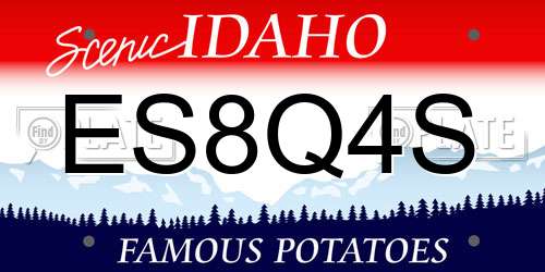 ES8Q4S Idaho License Plate