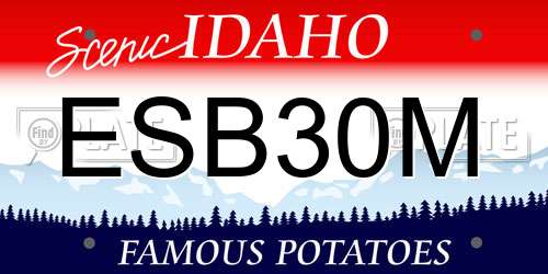 ESB30M Idaho License Plate