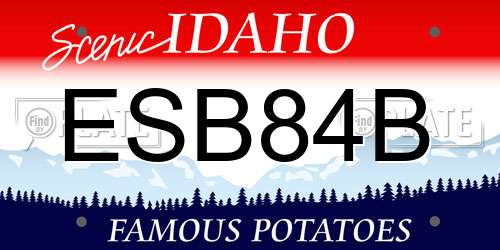 ESB84B Idaho License Plate