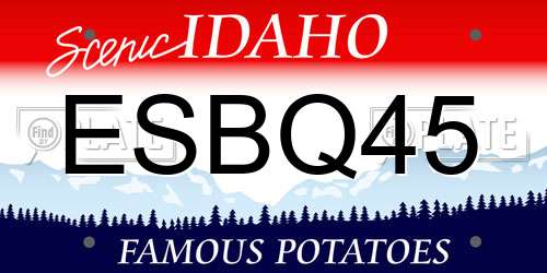 ESBQ45 Idaho License Plate