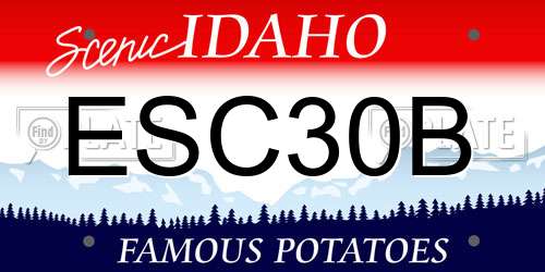 ESC30B Idaho License Plate