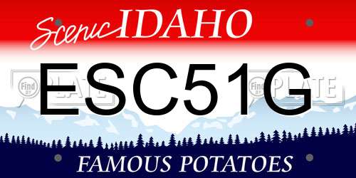 ESC51G Idaho License Plate
