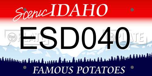 ESD040 Idaho License Plate
