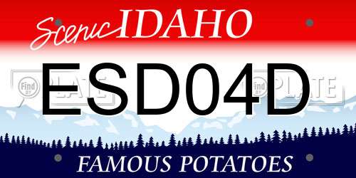ESD04D Idaho License Plate