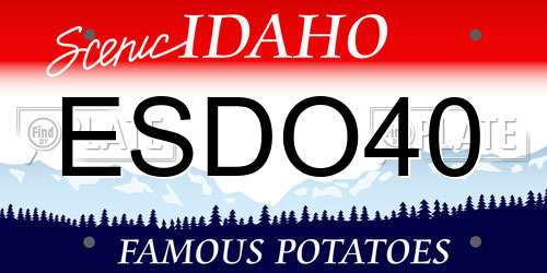 ESDO40 Idaho License Plate