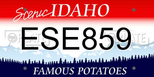 ESE859 Idaho License Plate