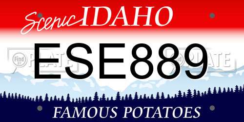 ESE889 Idaho License Plate