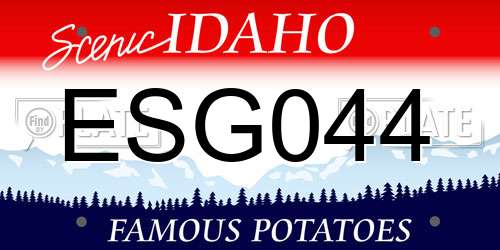 ESG044 Idaho License Plate