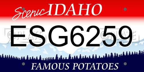 ESG6259 Idaho License Plate