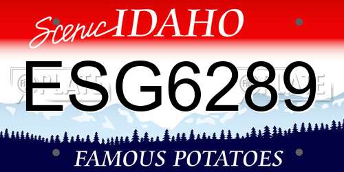 ESG6289 Idaho License Plate