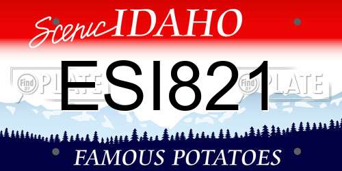 ESI821 Idaho License Plate